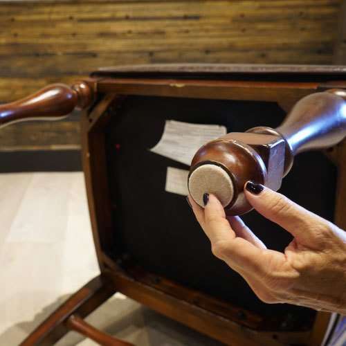 Maintenance Tips - Use Felt Pads or Glides Under All Furniture - Old World Hardwood Floors, Oklahoma